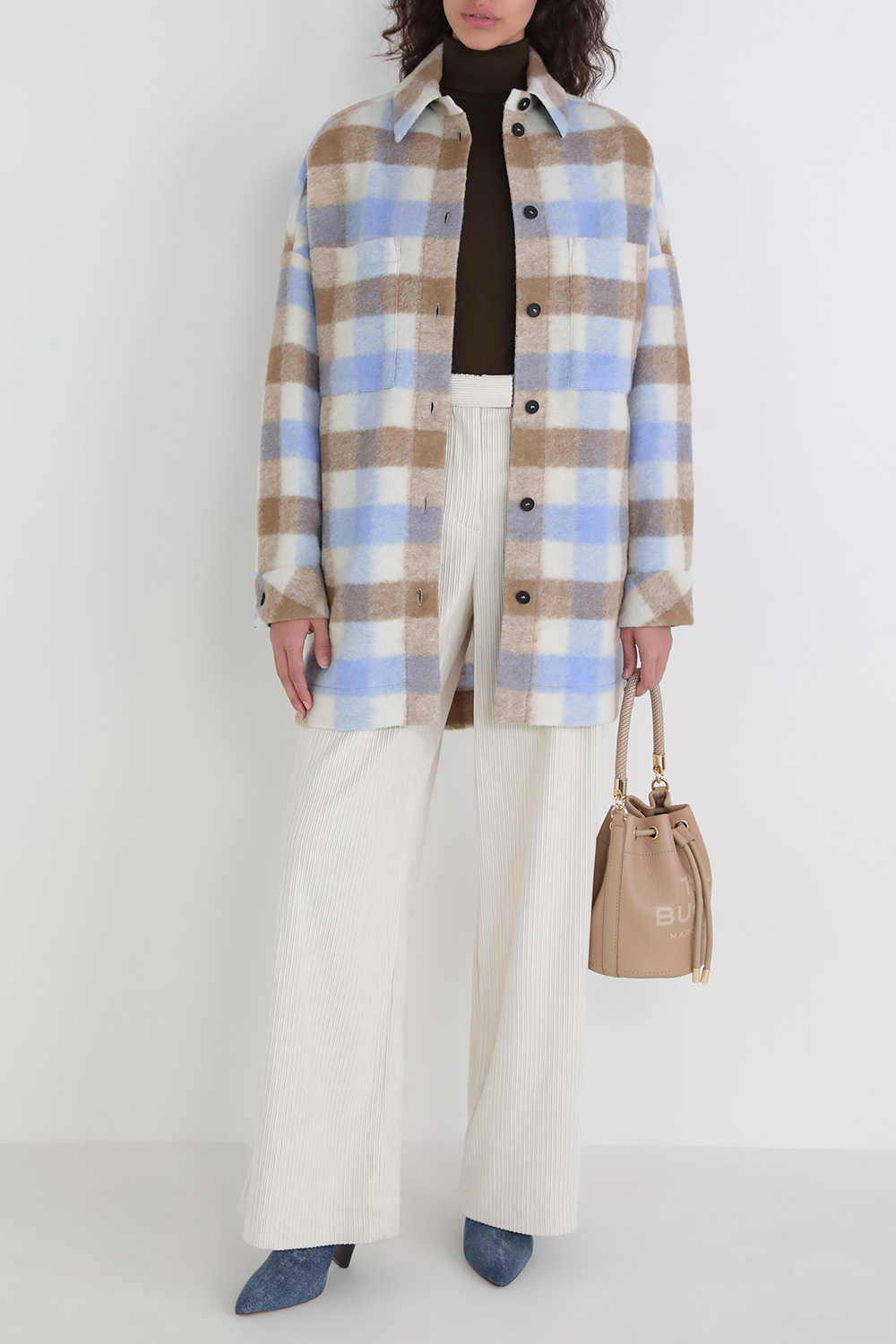 ז'קט משבצות ארוך